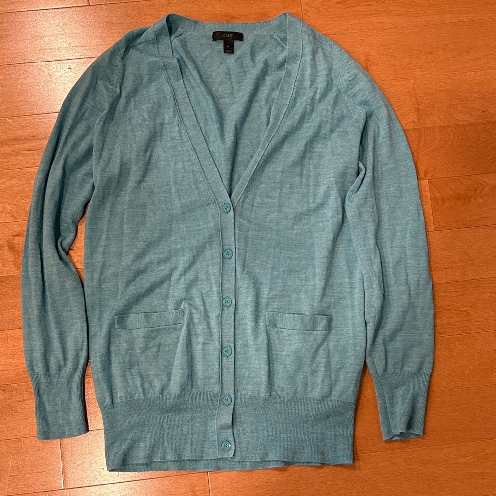 J.Crew oversized Blue Button-Up Cardigan
